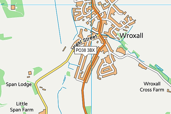 PO38 3BX map - OS VectorMap District (Ordnance Survey)