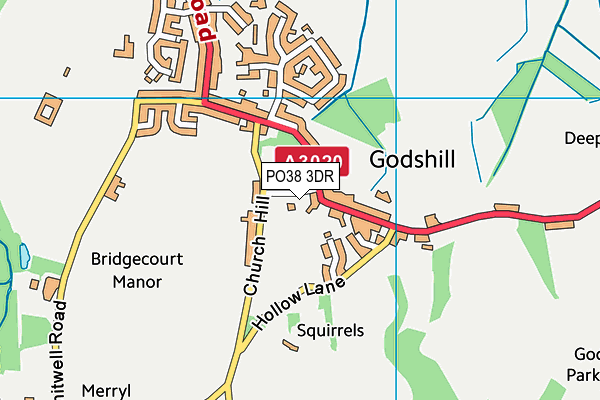 PO38 3DR map - OS VectorMap District (Ordnance Survey)