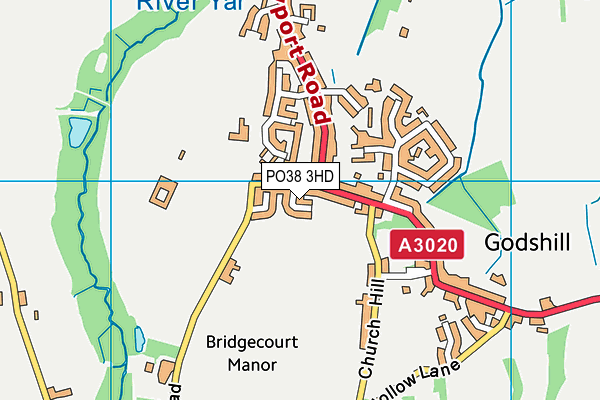 PO38 3HD map - OS VectorMap District (Ordnance Survey)