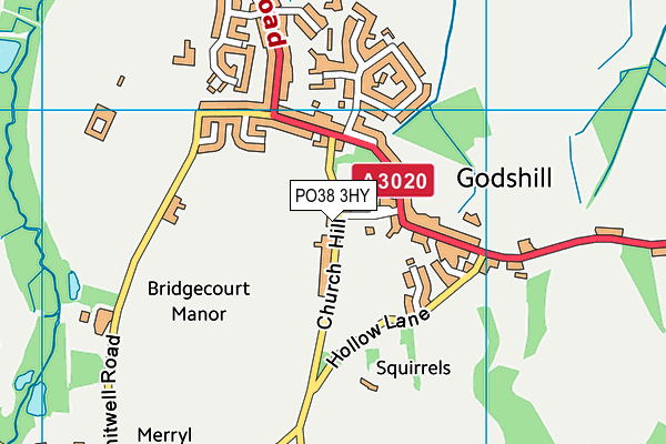 PO38 3HY map - OS VectorMap District (Ordnance Survey)