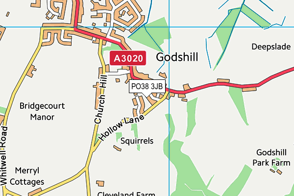 PO38 3JB map - OS VectorMap District (Ordnance Survey)