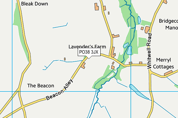 PO38 3JX map - OS VectorMap District (Ordnance Survey)