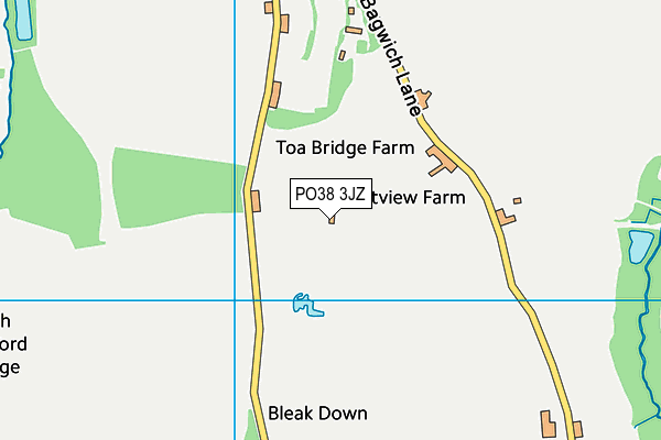 PO38 3JZ map - OS VectorMap District (Ordnance Survey)