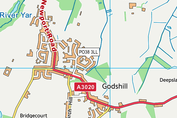 PO38 3LL map - OS VectorMap District (Ordnance Survey)