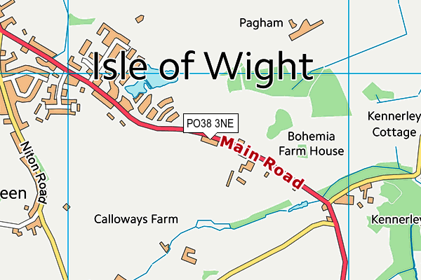 PO38 3NE map - OS VectorMap District (Ordnance Survey)