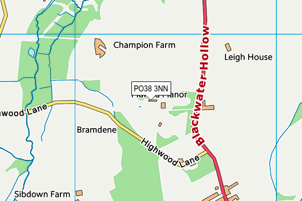 Rookley Sports Field map (PO38 3NN) - OS VectorMap District (Ordnance Survey)