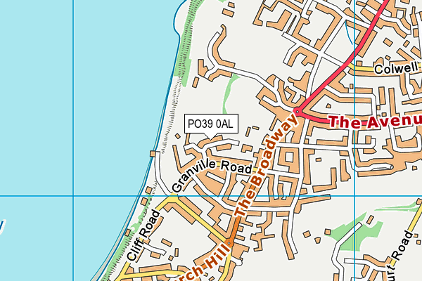 PO39 0AL map - OS VectorMap District (Ordnance Survey)
