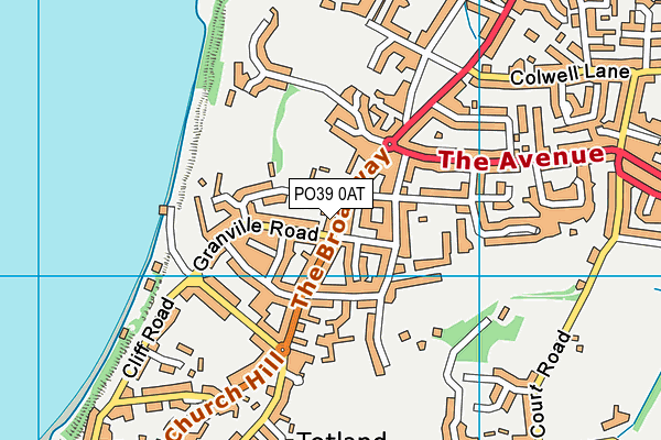 PO39 0AT map - OS VectorMap District (Ordnance Survey)