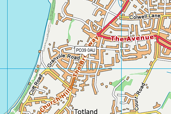 PO39 0AU map - OS VectorMap District (Ordnance Survey)