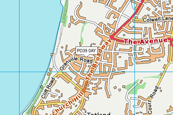PO39 0AY map - OS VectorMap District (Ordnance Survey)