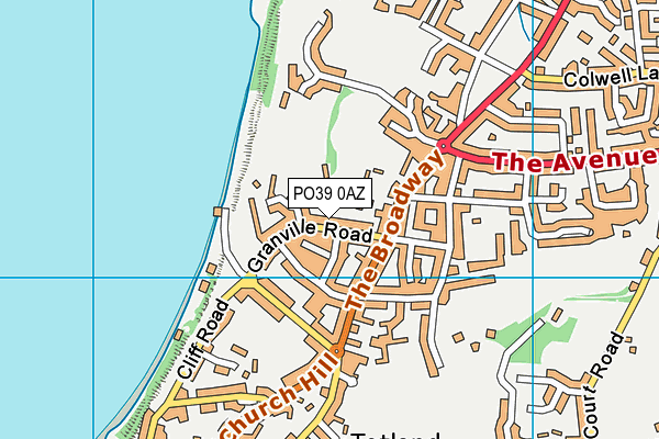 PO39 0AZ map - OS VectorMap District (Ordnance Survey)