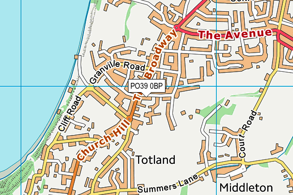 PO39 0BP map - OS VectorMap District (Ordnance Survey)