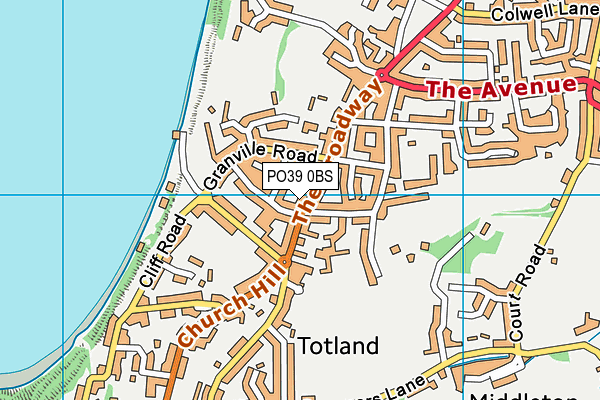 PO39 0BS map - OS VectorMap District (Ordnance Survey)