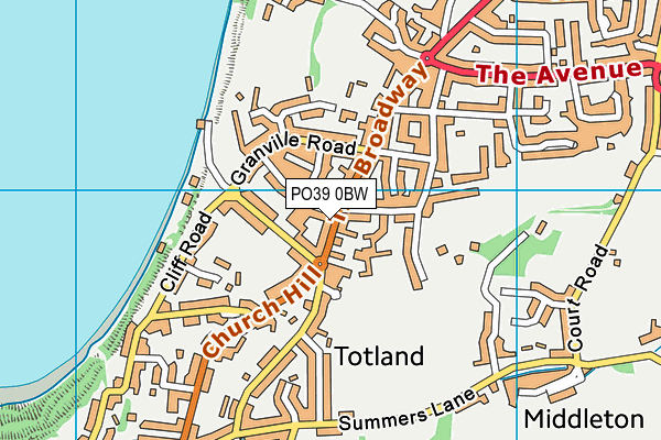 PO39 0BW map - OS VectorMap District (Ordnance Survey)