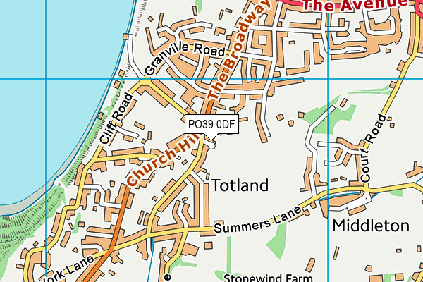 PO39 0DF map - OS VectorMap District (Ordnance Survey)