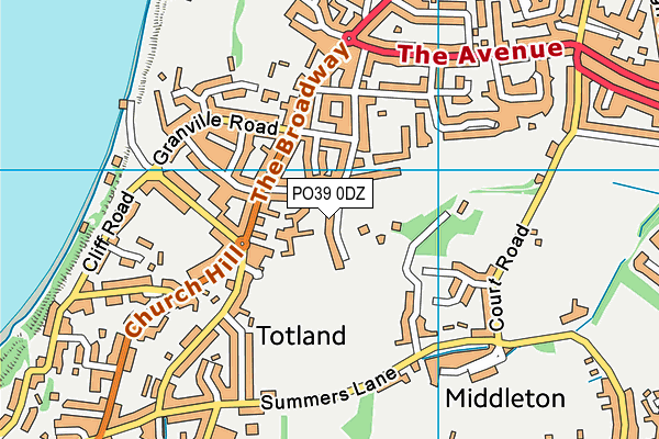 PO39 0DZ map - OS VectorMap District (Ordnance Survey)