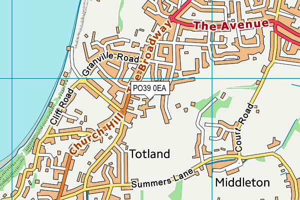 PO39 0EA map - OS VectorMap District (Ordnance Survey)