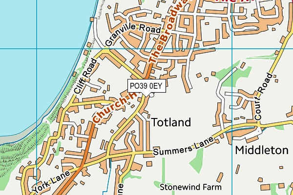 PO39 0EY map - OS VectorMap District (Ordnance Survey)