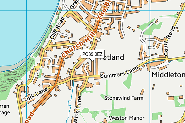 PO39 0EZ map - OS VectorMap District (Ordnance Survey)