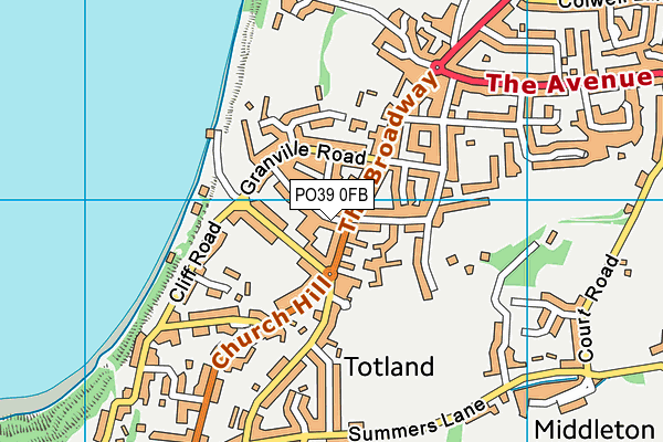 PO39 0FB map - OS VectorMap District (Ordnance Survey)