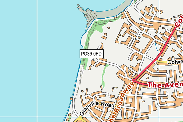 PO39 0FD map - OS VectorMap District (Ordnance Survey)