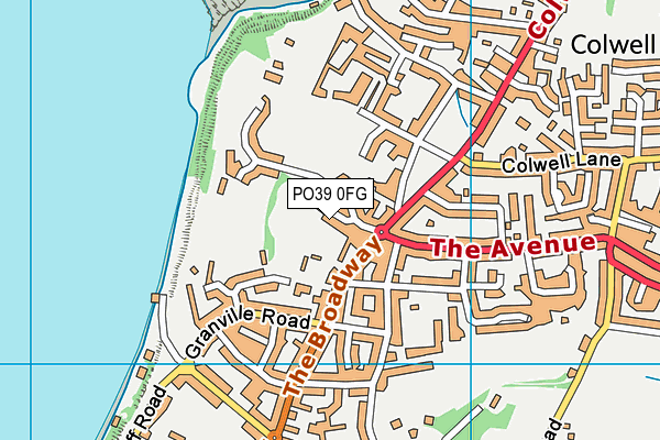PO39 0FG map - OS VectorMap District (Ordnance Survey)