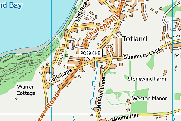 PO39 0HB map - OS VectorMap District (Ordnance Survey)