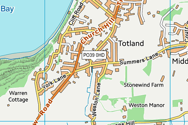 PO39 0HD map - OS VectorMap District (Ordnance Survey)