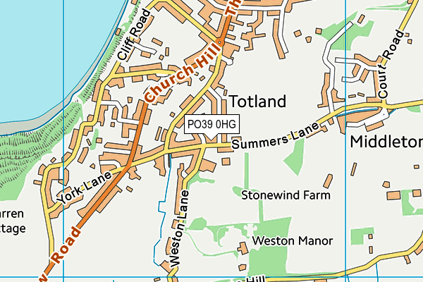 PO39 0HG map - OS VectorMap District (Ordnance Survey)