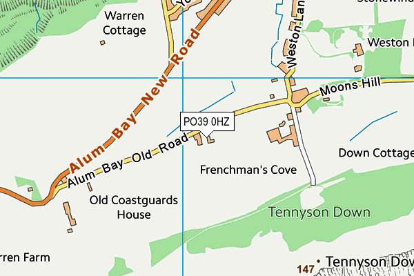 PO39 0HZ map - OS VectorMap District (Ordnance Survey)