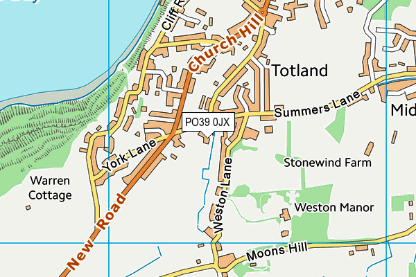 PO39 0JX map - OS VectorMap District (Ordnance Survey)