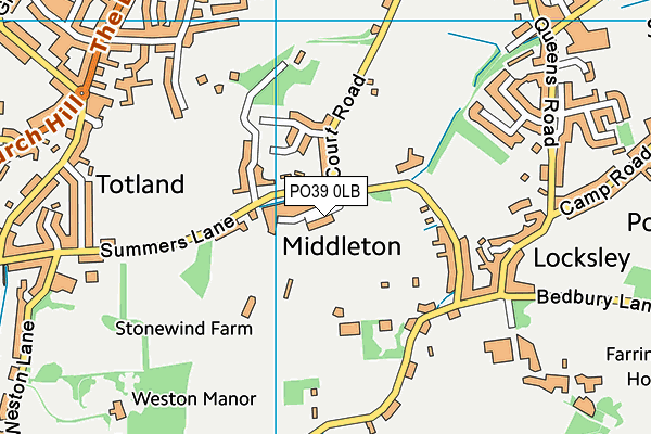 PO39 0LB map - OS VectorMap District (Ordnance Survey)