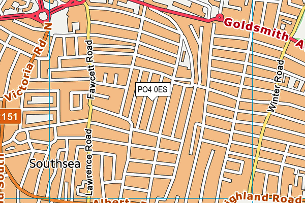 PO4 0ES map - OS VectorMap District (Ordnance Survey)