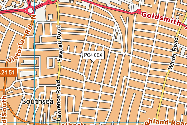 PO4 0EX map - OS VectorMap District (Ordnance Survey)