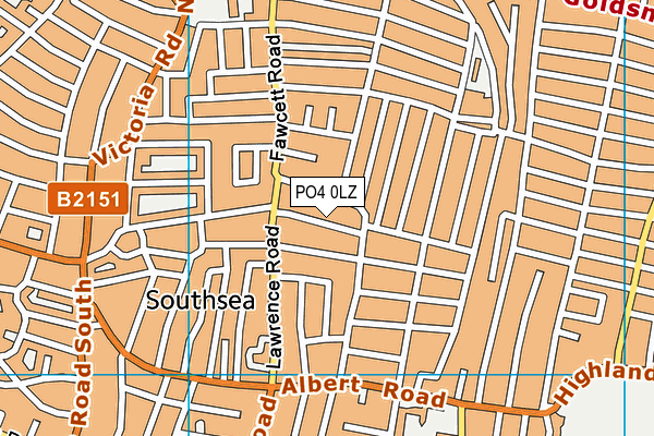 PO4 0LZ map - OS VectorMap District (Ordnance Survey)