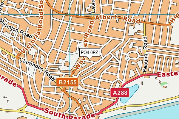 PO4 0PZ map - OS VectorMap District (Ordnance Survey)