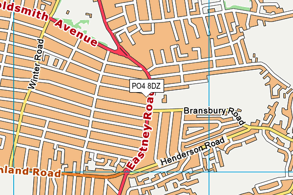 PO4 8DZ map - OS VectorMap District (Ordnance Survey)