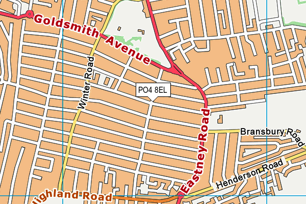 PO4 8EL map - OS VectorMap District (Ordnance Survey)