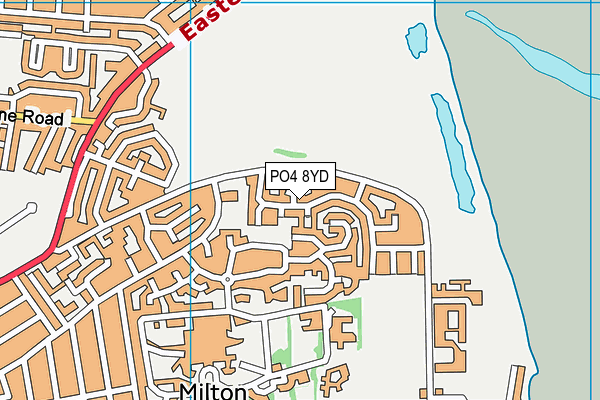 PO4 8YD map - OS VectorMap District (Ordnance Survey)