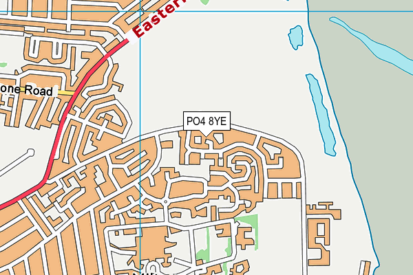 PO4 8YE map - OS VectorMap District (Ordnance Survey)