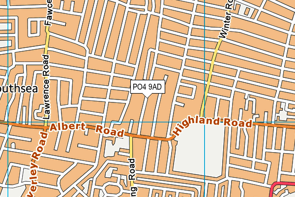 PO4 9AD map - OS VectorMap District (Ordnance Survey)