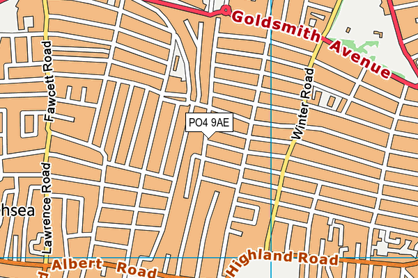 PO4 9AE map - OS VectorMap District (Ordnance Survey)