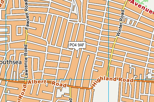 PO4 9AF map - OS VectorMap District (Ordnance Survey)