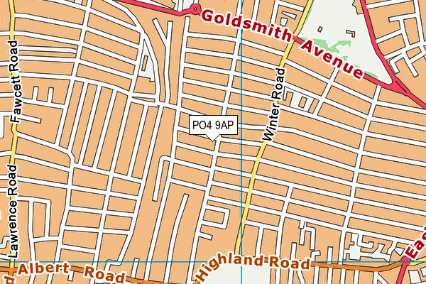 PO4 9AP map - OS VectorMap District (Ordnance Survey)