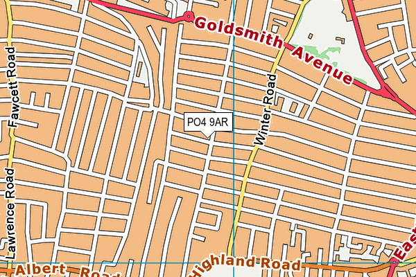 PO4 9AR map - OS VectorMap District (Ordnance Survey)