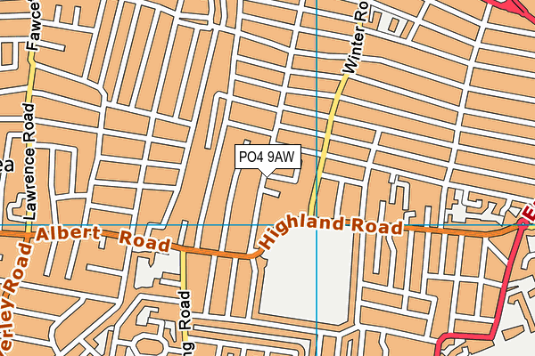 PO4 9AW map - OS VectorMap District (Ordnance Survey)