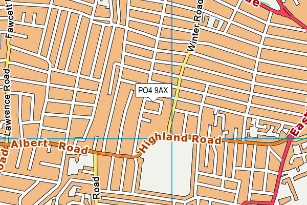 PO4 9AX map - OS VectorMap District (Ordnance Survey)