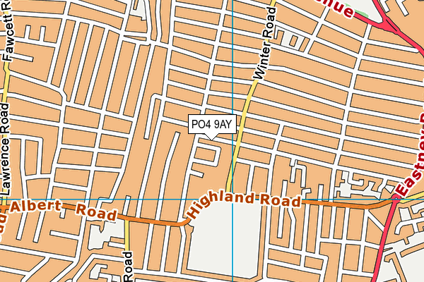 PO4 9AY map - OS VectorMap District (Ordnance Survey)