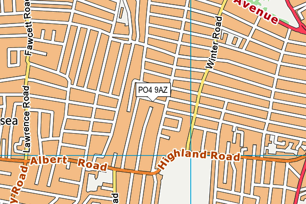 PO4 9AZ map - OS VectorMap District (Ordnance Survey)