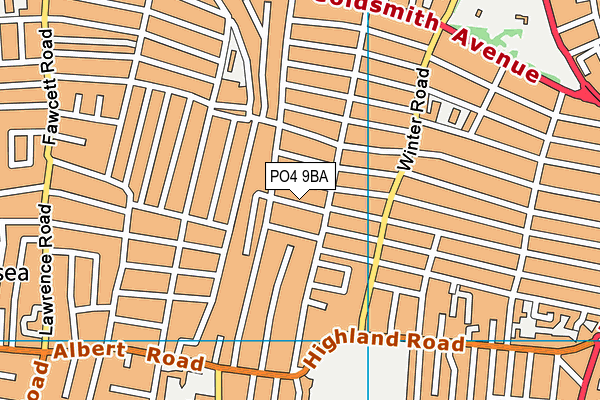 PO4 9BA map - OS VectorMap District (Ordnance Survey)